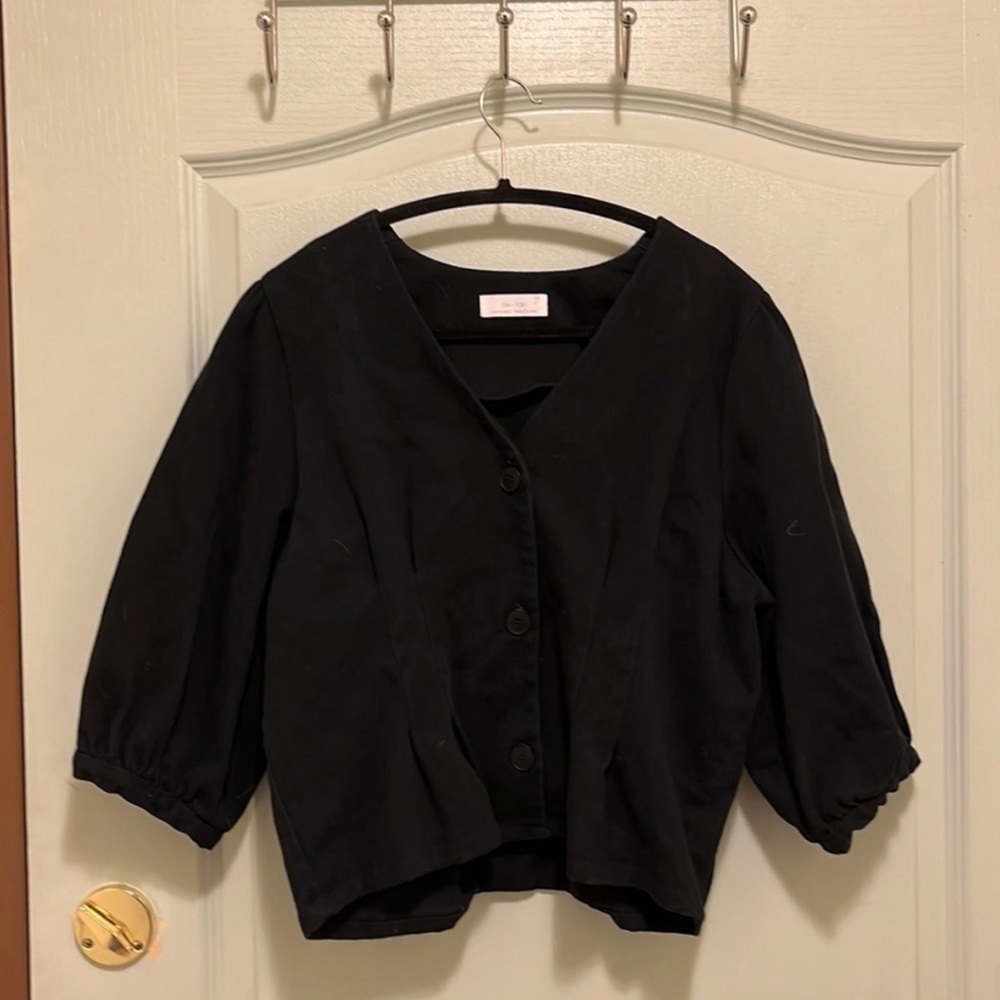 Oak + Fort 100% Cotton Black  Blazer